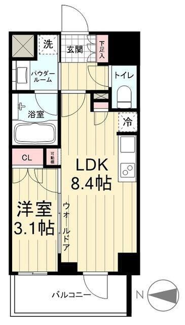 パレステージ六町V(1LDK/6階)の間取り写真