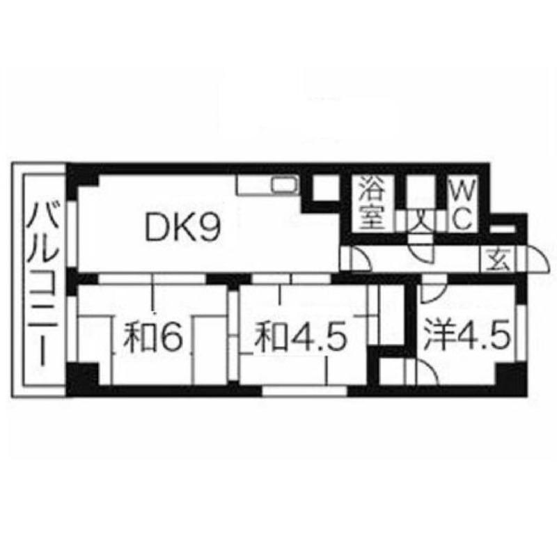グランドパレス啓明(3LDK/4階)の間取り写真