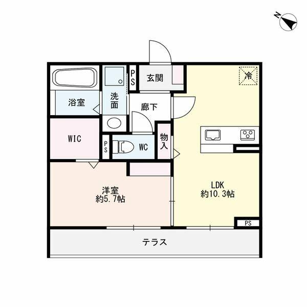 PLATINUM ONE(1LDK/1階)の間取り写真