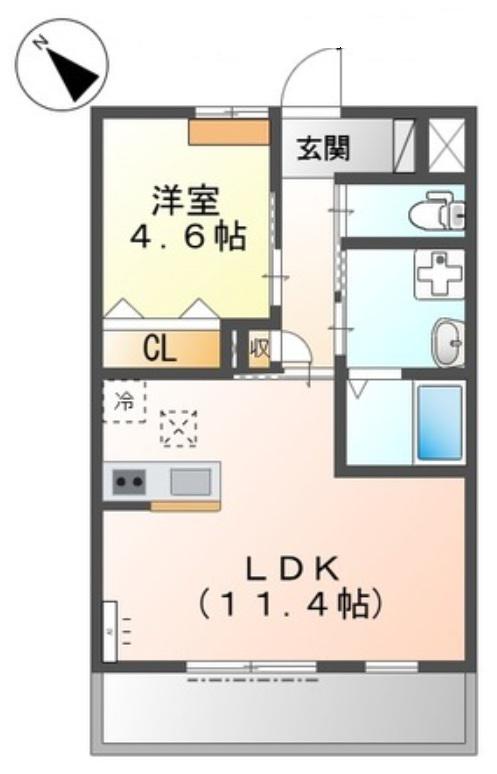 ウィンサムパインII(1LDK/1階)の間取り写真