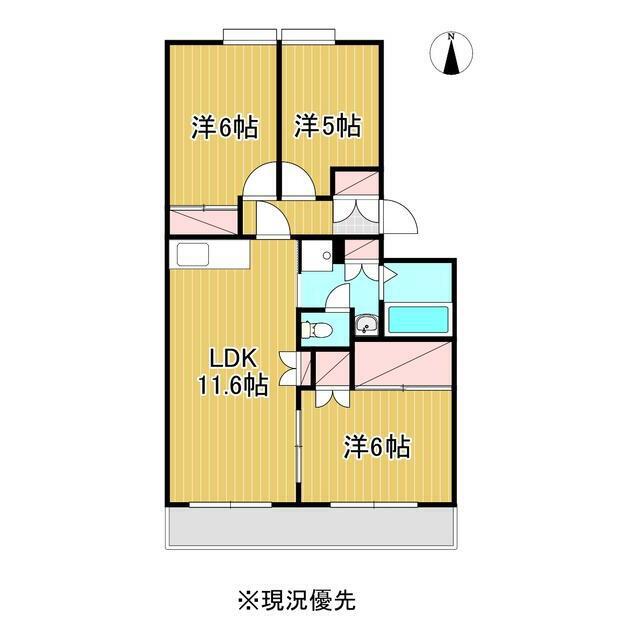 ビューテラスI(3LDK/2階)の間取り写真