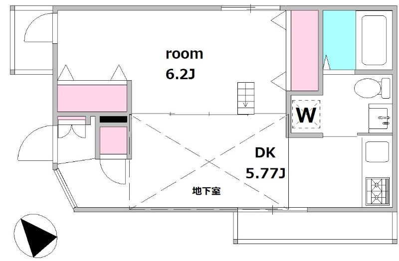 T-APARTMENTS大森(1DK/1階)の間取り写真