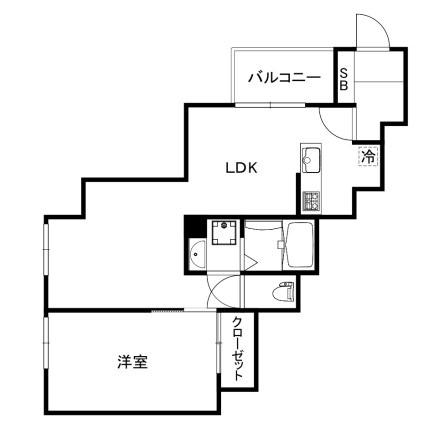 戸越B.I.G. RESIDENCE(1LDK/2階)の間取り写真