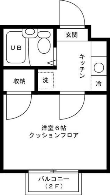 メレックス中村橋 B棟(1K/2階)の間取り写真