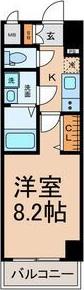 THE RESIDENCE SAKURAYAMA ウエスト(1K/3階)の間取り写真