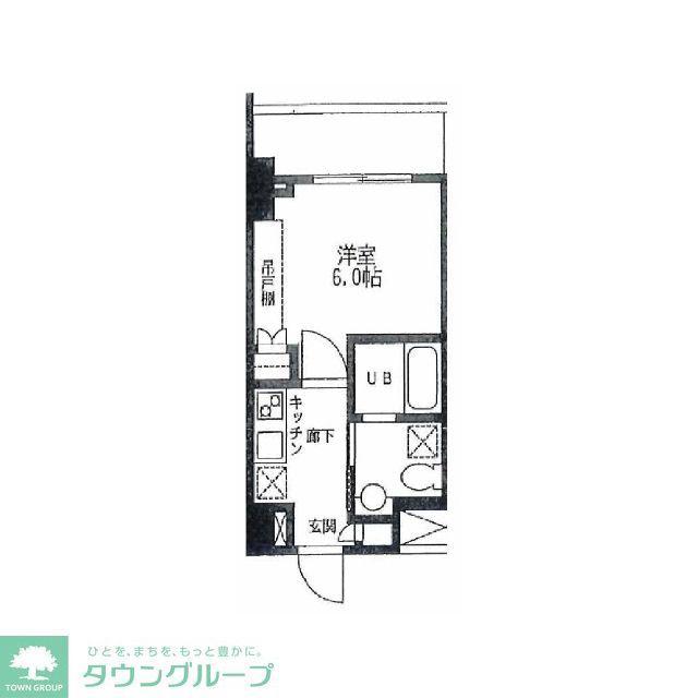 カスタリア門前仲町II(1K/3階)の間取り写真