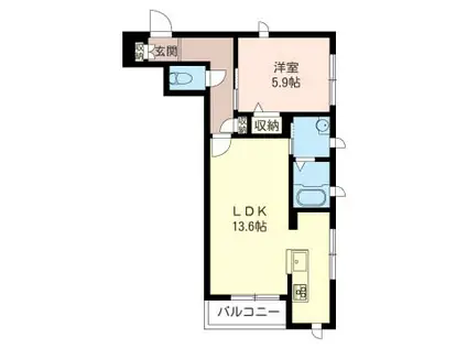 プレパルク・ディオI(1LDK/2階)の間取り写真