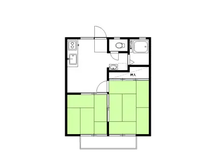 カムリイン東田II(2DK/2階)の間取り写真