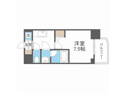 リッツ難波南II(ワンルーム/3階)の間取り写真