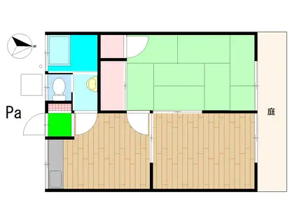 田頭アパート(2K/1階)の間取り写真