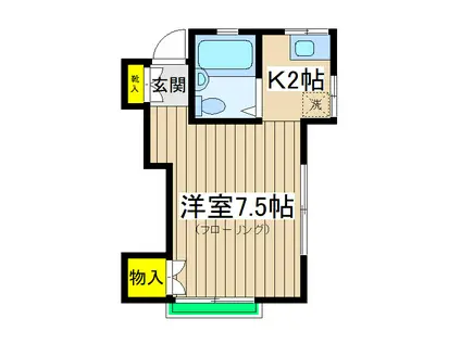 パーク横浜II(1K/2階)の間取り写真