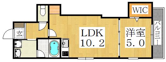 ジョリメゾンあべの(1LDK/1階)の間取り写真