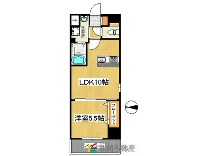 エイティイースト(1LDK/5階)の間取り写真