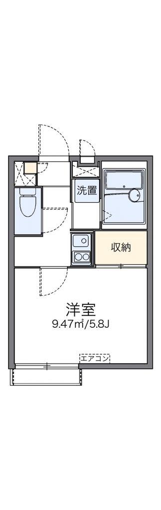 レオパレスクラール ガルテン(1K/2階)の間取り写真