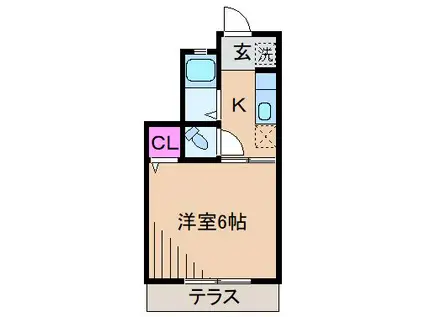 サンロイヤル元住吉(1K/1階)の間取り写真