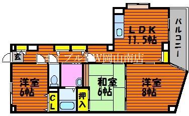 イルサローネ(3LDK/5階)の間取り写真