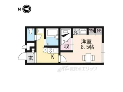 レオパレスサンライトパル(1K/2階)の間取り写真