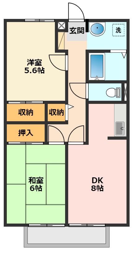イル・チェルキオ(2DK/1階)の間取り写真