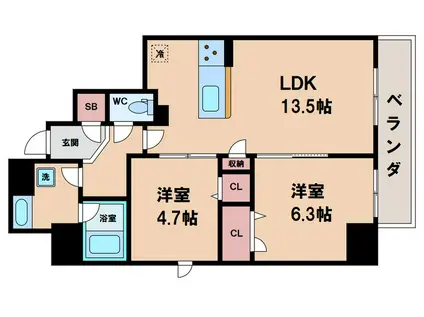 MAISON DE AZURE(2LDK/1階)の間取り写真