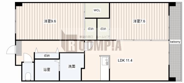 ESPOIR(2LDK/3階)の間取り写真