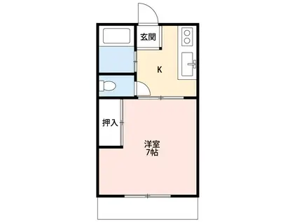 ユリコーポA(1K/1階)の間取り写真