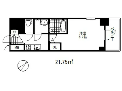 エスリード神戸グランドール(1K/4階)の間取り写真