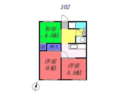 アイムズガーデン13(3K/1階)の間取り写真