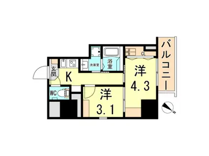 エヌエム・スワサントアン(2K/4階)の間取り写真