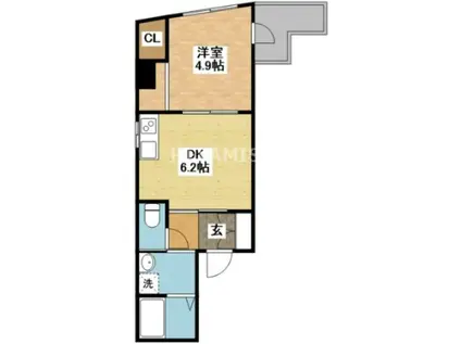 クオーレ浜町(1DK/5階)の間取り写真