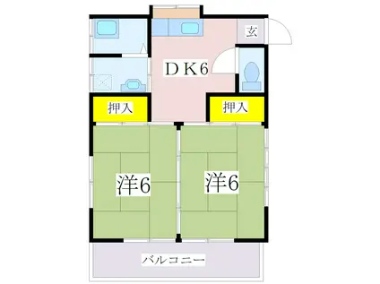 山下アパート(2DK/1階)の間取り写真