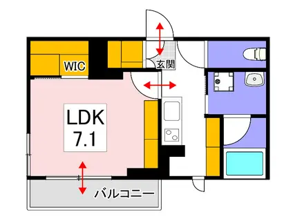 SHAMAISONGRAND七日市(ワンルーム/1階)の間取り写真