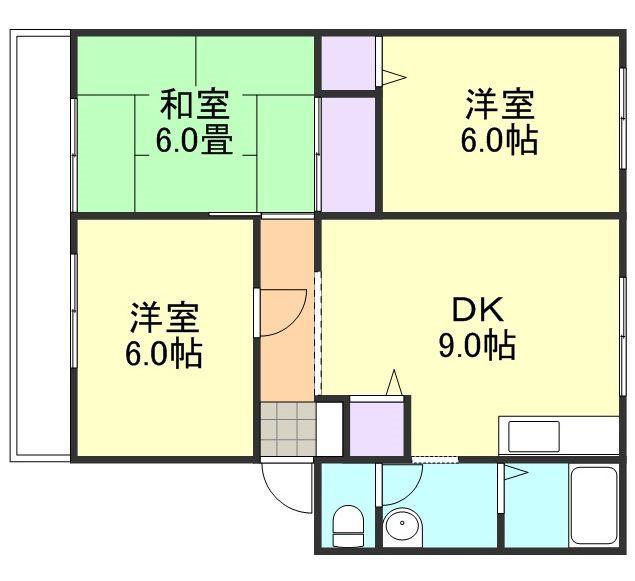 サンライフ中島IIIE(3DK/1階)の間取り写真