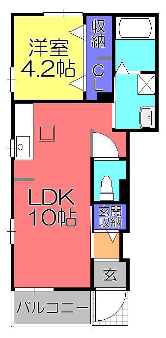 ブローテ(1LDK/1階)の間取り写真