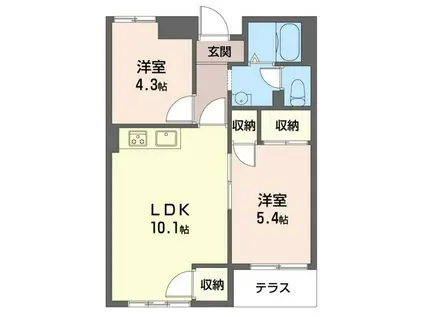ACT B-10(2LDK/1階)の間取り写真