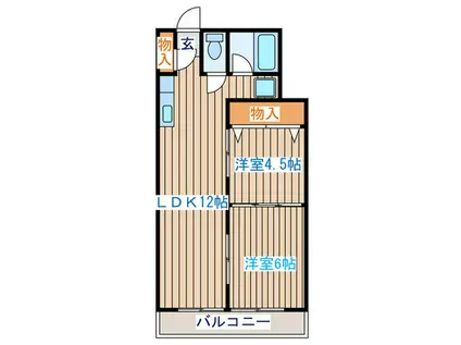 第3セントラルハウス(2LDK/2階)の間取り写真