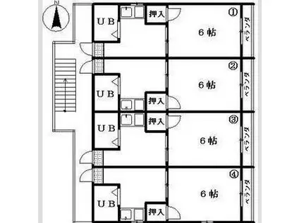 コートオリーブIII(1K/3階)の間取り写真