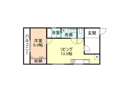 第1KSビル(1LDK/3階)の間取り写真