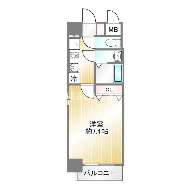 フロイデ(1K/10階)の間取り写真