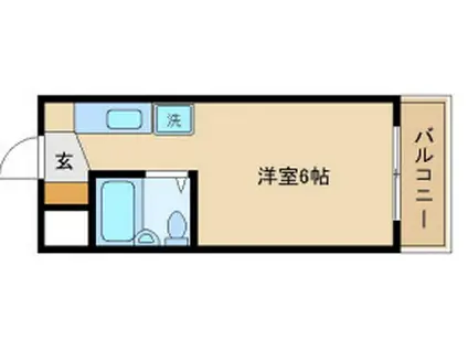 サニーパレス保城(ワンルーム/2階)の間取り写真