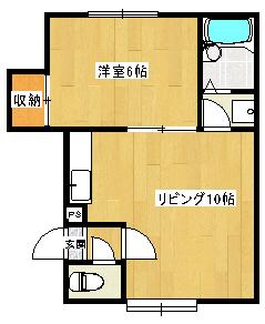 シャネル南郷(1LDK/3階)の間取り写真
