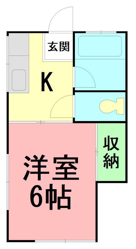 JTアパート(1K/2階)の間取り写真