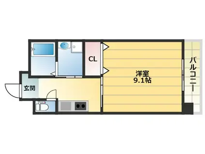 REBANGA阿倍野AP(1K/2階)の間取り写真