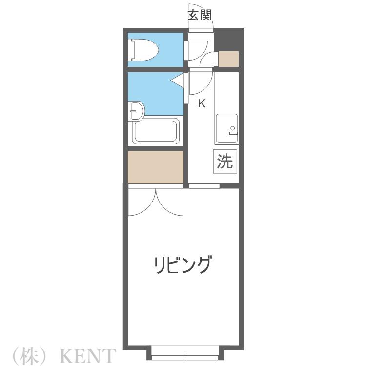 パステル八軒A(1K/3階)の間取り写真