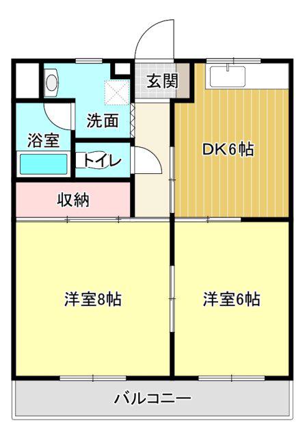 U-CREST(2DK/1階)の間取り写真