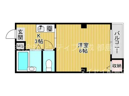 ビルシャナ柳通(1K/4階)の間取り写真