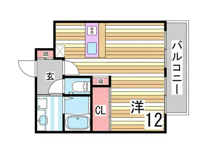 インペリアル新神戸(1K/2階)の間取り写真