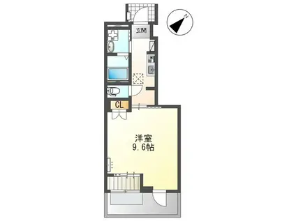 Rコリーヌ(1K/1階)の間取り写真