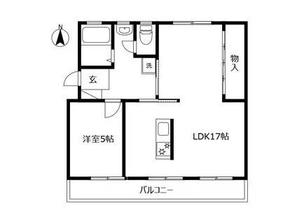 青井ビル(1LDK/2階)の間取り写真
