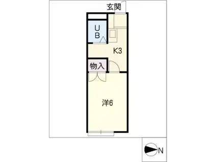 ハイツ・ヤマサ(1K/2階)の間取り写真