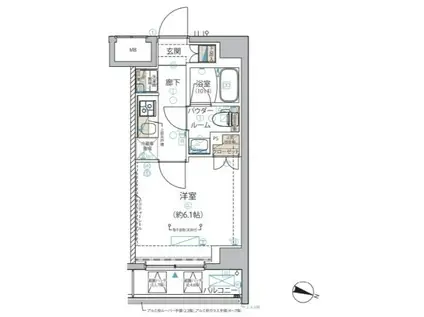 アルコバレーノ横濱鶴見(1K/4階)の間取り写真